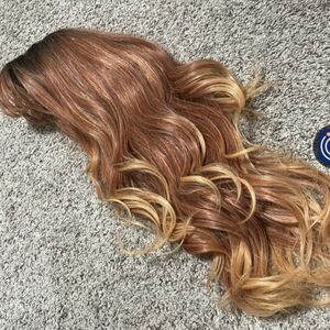 Elegant Auburn Ombre Women's Wig Copper Sunset